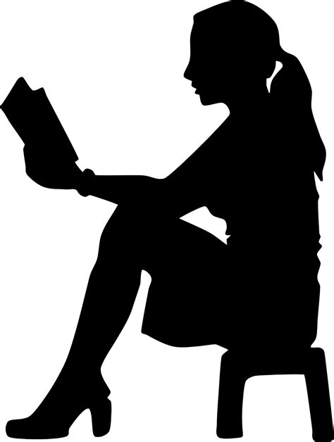 Woman Reading Silhouette Png Clip Art Library