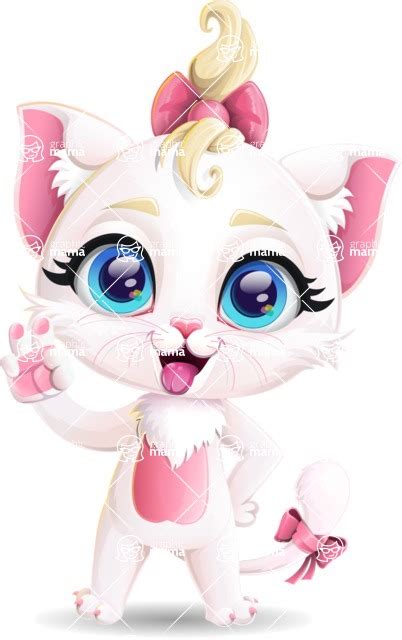 Cute Female Cat Cartoon Character Making Funny Face Graphicmama