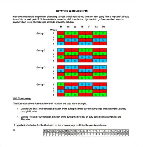 Each team rotates through the following sequence every 24 days: 11 Hour Shift Schedule Templates - 11+ Free Word, Excel, PDF Format Download! | Schedule ...