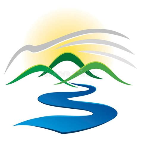 Mountain River Logo Stock Illustration River Logo Logo Design