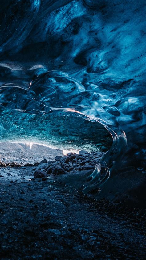 Cave Frozen Glacier Ice Stones