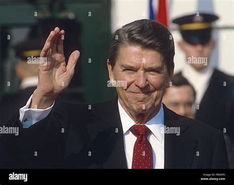 Washington Dc Usa 7th February 1985 President Ronald Reagan