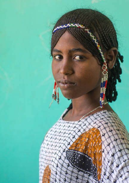 Portrait Of An Afar Tribe Girl With Braided Hair Afar Region Semera Ethiopia Evolutionary Art