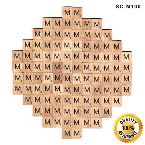 100 M Wooden Scrabble Tiles M Alphabet Black Lettering Custom Etsy