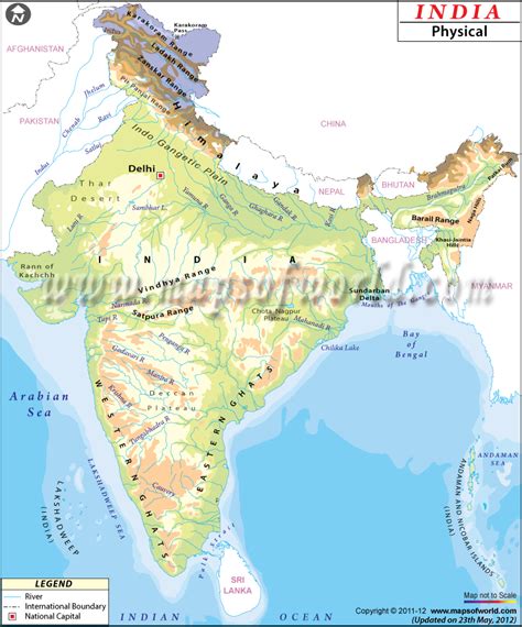 Pictures Of Physical Map Of India United States Map
