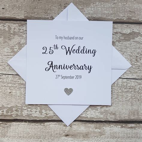 25th Wedding Anniversary Card For Husband Or Wife Etsy Uk