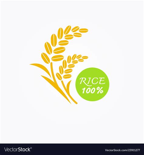 Rice Logo Organic Grain Wheat Design Royalty Free Vector