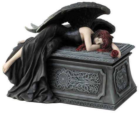 Gothic Weeping Angel Lying On Grave