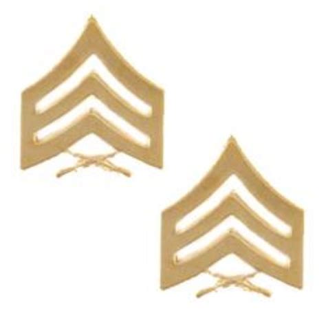 Usmc Sergeant Sgt 22k Gold Plated Chevron Rank Insignia