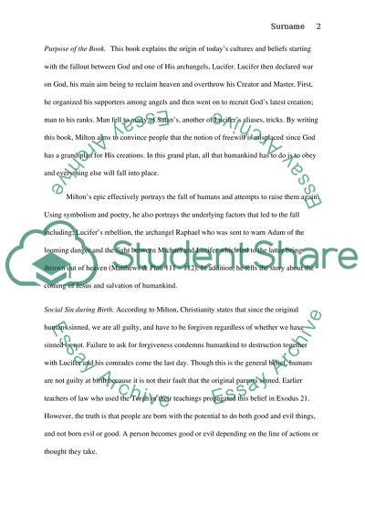 The Paradise Lost Essay Example Topics And Well Written Essays 1000