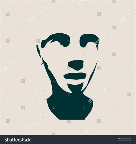 Human Head Silhouette Face Front View Stock Vector Royalty Free