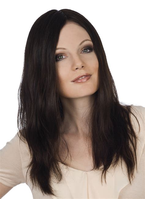 Dark Brown Remy Human Hair Lace Front Long Wigs