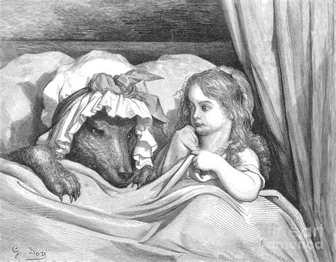 Little Red Riding Hood Drawing By Gustave Dore Pixels