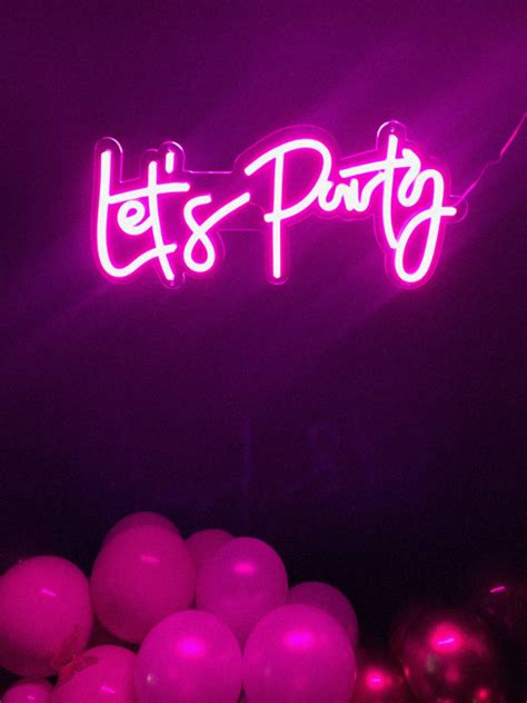 Lets Party Pink Neon Sign Marquee Decor And Event Furniture Hire
