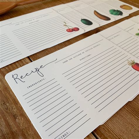 Personalized Recipe Cards Etsy