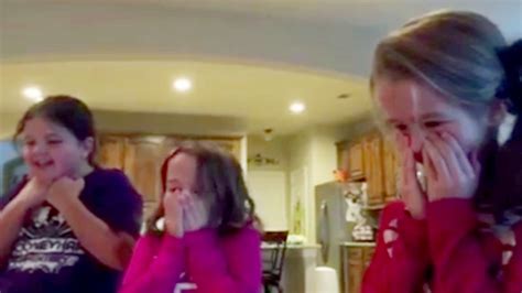 Watch Sisters Meet New Adopted Brother Under Christmas Tree — And Cry