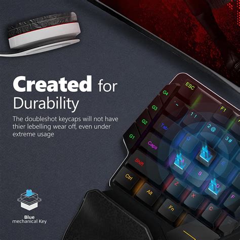 Vertux Combat Quickstrik One Handed Gaming Keypad With Joystick Black