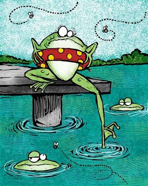 Funny Frog Frog Art Whimsical Art Cute Drawings