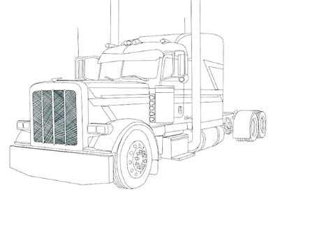To print the coloring page. 18 Wheeler Drawing at PaintingValley.com | Explore ...