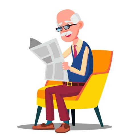 Old People Reading Newspaper Illustrationen Und Vektorgrafiken Istock