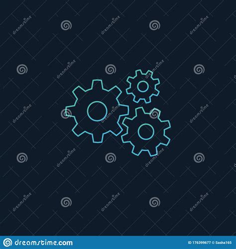 Cogwheel Mechanism Icon. Outline Gear Icon. Mechanism Concept. Stock Vector Illustration 