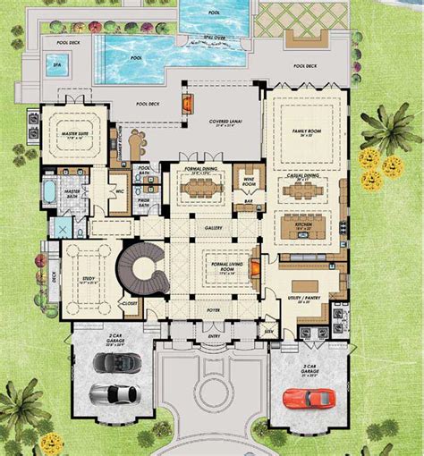 Italian House Plan 4 Bedrooms 5 Bath 8129 Sq Ft Plan 82 130