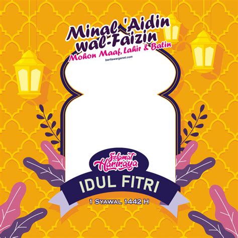 Dalam menyambut kebahagiaan atas hal tersebut seringkali umat islam membuat ucapan lewat. Twibbon Idul Fitri 2021, Download Gratis | Berita Warganet