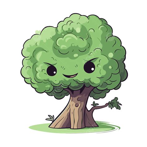 Cute Tree Vector Sticker Clipart Kawaii Cute Tree Cute Cartoons Stock