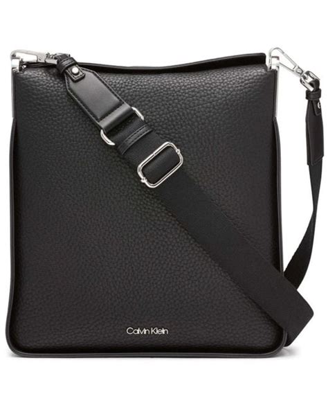 Calvin Klein Synthetic Fay Small Crossbody Bag In Black Silver Black