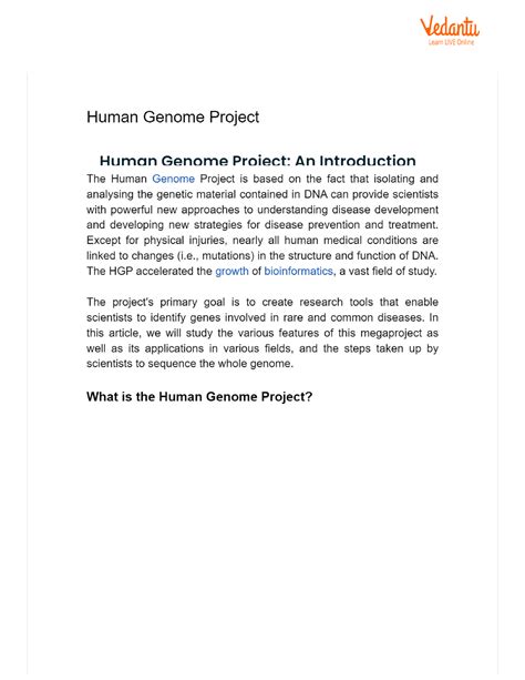 Human Genome Project Notes Introductory Biology Studocu