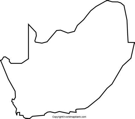 Printable Blank Map Of South Africa Outline Transparent Png Map