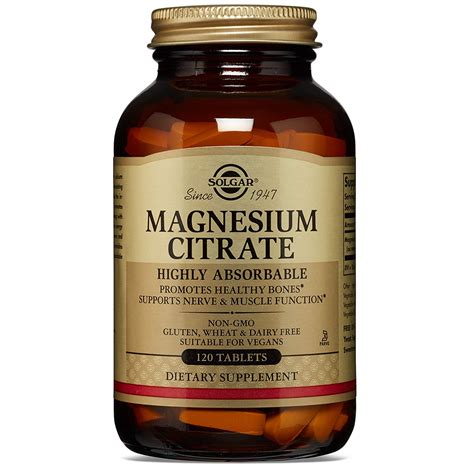Solgar Magnesium Citrate Highly Absorbable Promotes Healthy Bones