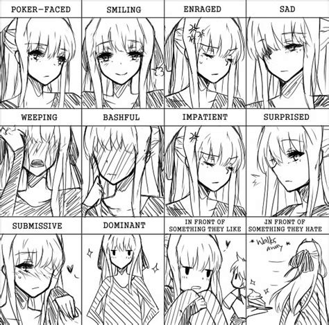 Sample Emotion Chart Anime Expressions Manga Drawing Tutorials