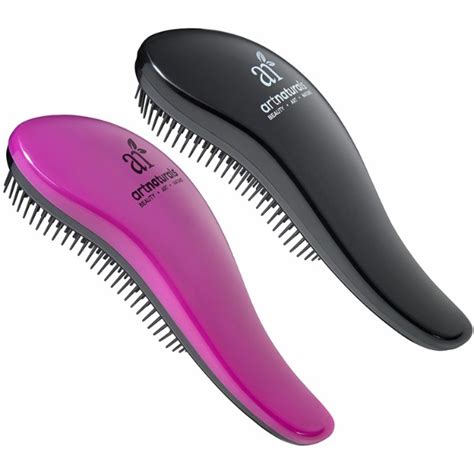 Art Naturals Detangling Hair Brush Set Pink And Black Gentle Removal Of Knots And Tangles