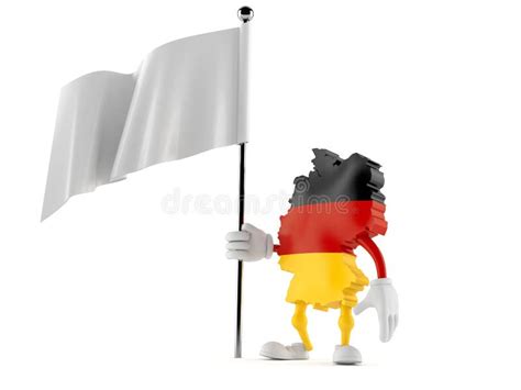 German Character Holding Blank Flag Stock Illustration Illustration