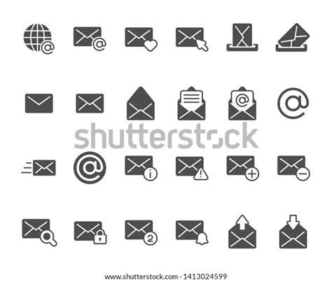 Mail Envelope Silhouette Icon Email Inbox Stock Vector Royalty Free
