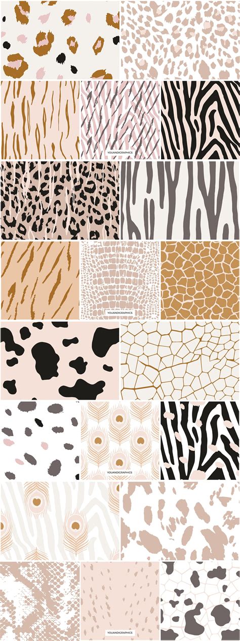 Safari Animal Print Patterns By Youandigraphics On Creativemarket