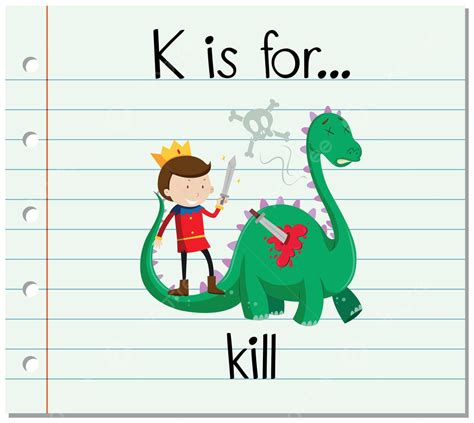 Flashcard Alphabet K Is For Kill Elementary Fairytales Learning Vector