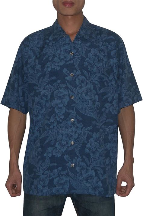 tommy bahama mens button down short sleeve silk camp shirt l dark blue at amazon men s clothing