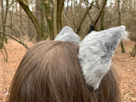 Animal Ears Wolf Ears Gray Petplay Ears Fox Ears Headband Etsy