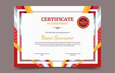 Red Certificate Template With Flat Design Style 4789096 Vector Art At
