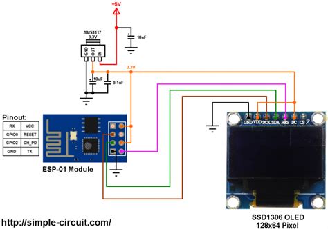 Esp8266 Esp 01 With Ssd1306 Oled Display Simple Circuit