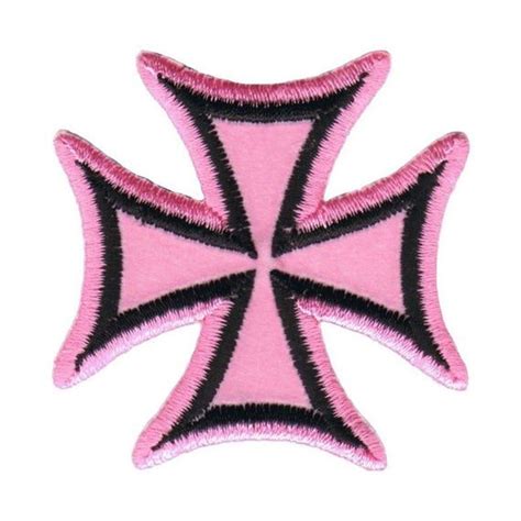 3 Inch Black On Pink Maltese Cross Patch Symbol Embroidered Etsy