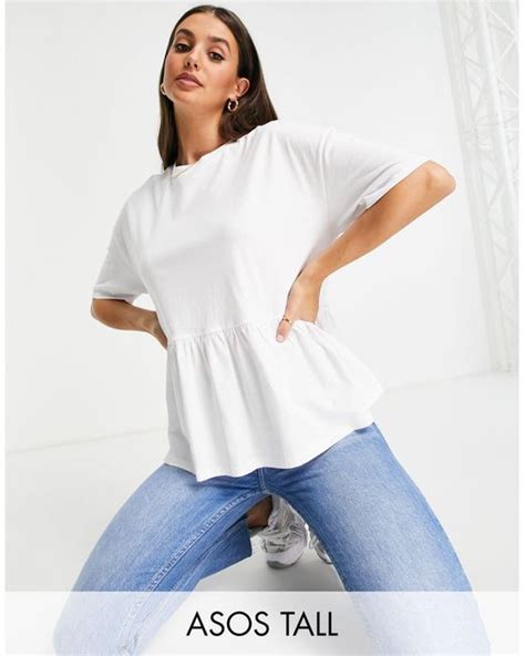 Asos Tall Oversized Casual Smock Top In White Lyst