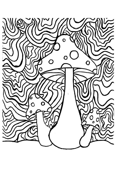 Printable Mushroom Printable Trippy Coloring Pages Fo