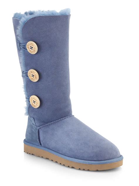 Ugg Bailey Button Knee High Shearling Boots In Blue Lyst