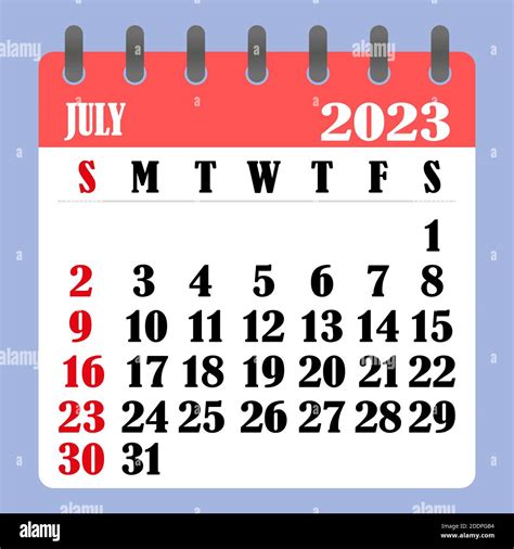 Letter Calendar For July 2023 The Week Begins On Sunday Time