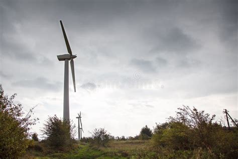 Modern Windmills In The Field Stock Image Image Of Electricity