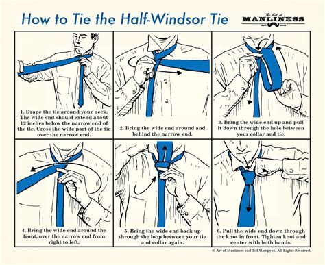 How To Tie A Half Windsor Knot An Illustrated Guide The Art Of Manliness