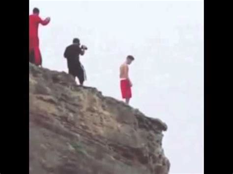Justin Bieber Jumping Off A Cliff In Hawaii YouTube